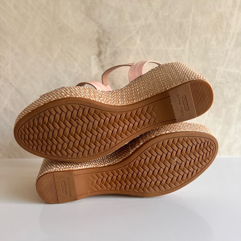 Cole Haan Grand Series Blush Pink Wedge Sandals - Picture 10 of 10
